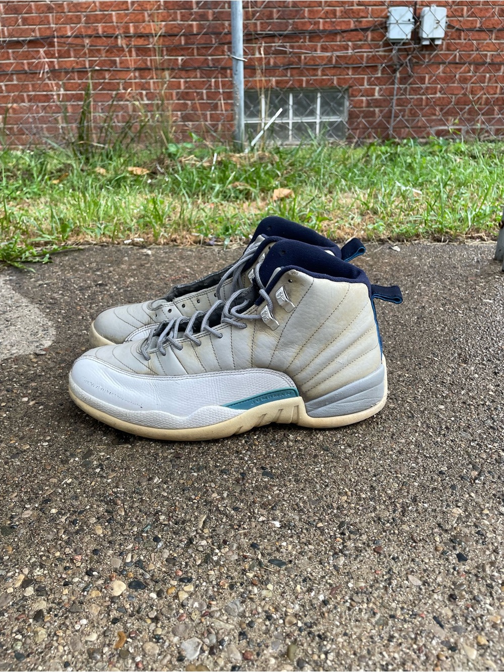 Jordan Men’s High-Top Sneakers - Gray, Navy, Teal